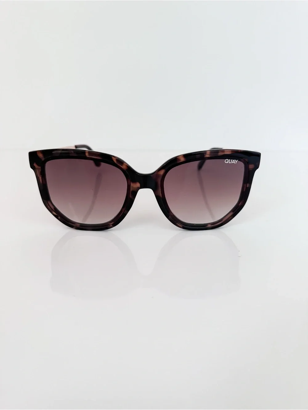 Quay Australia Tortoise Cat Eye Sunglasses Rose Gold Classic Coastal Minimalist
